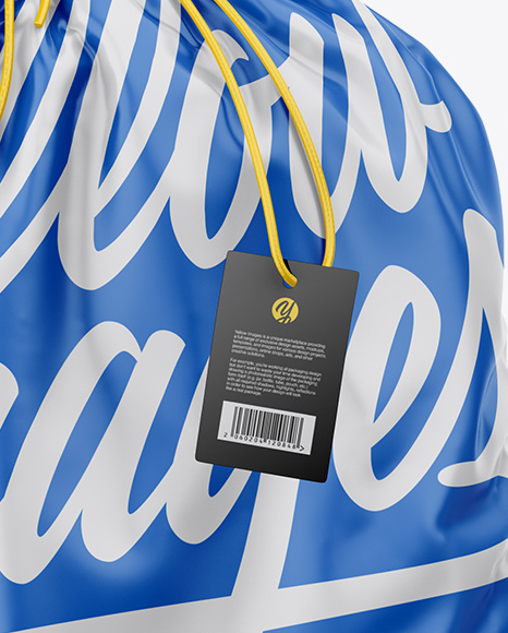 Glossy Gym Sack w/ Label Mockup - Front View