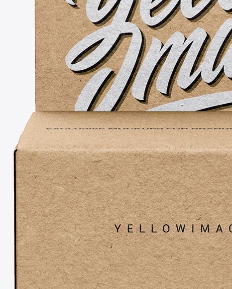 Download Kraft Box Mockup - Front View in Box Mockups on Yellow ...