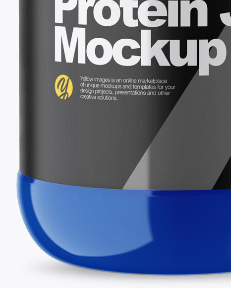 Download Glossy Protein Jar Mockup In Jar Mockups On Yellow Images Object Mockups PSD Mockup Templates