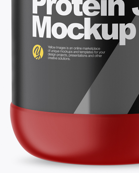 Matte Protein Jar Mockup PSD #1