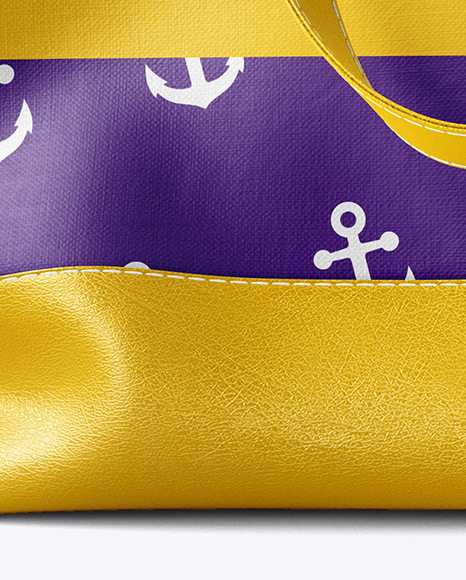 Download Beach Bag With Leather Handles Bottom Mockup In Object Mockups On Yellow Images Object Mockups