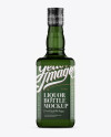 Green Glass Bottle W/ Liquor Mockup - Front View