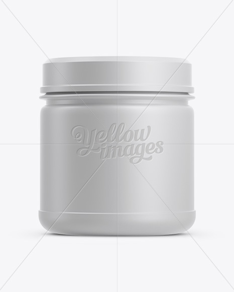 Matte Plastic Jar W/ Screw Cap Mockup