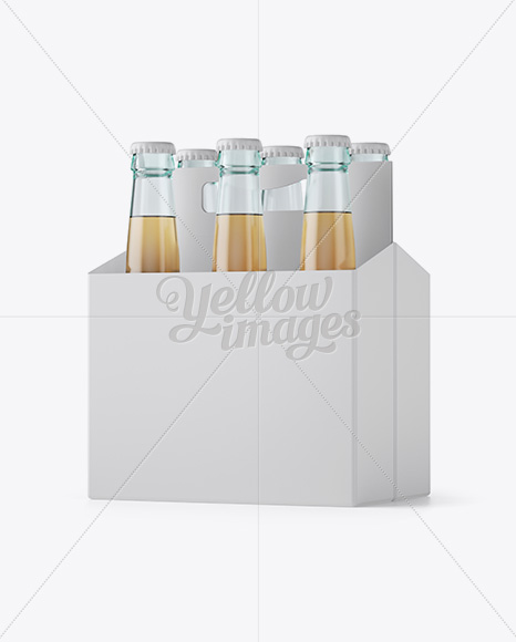 Download White Paper 6 Pack Beer Bottle Carrier Mockup 3 4 View In Bottle Mockups On Yellow Images Object Mockups