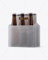 Download Transparent Plastic 6 Pack Amber Bottle Carrier Mockup - 3/4 View in Bottle Mockups on Yellow ...