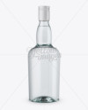 Clear Glass Vodka Bottle Mockup - Front View on Yellow Images Object