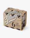 Kraft Paper 6 Pack Cans Carrier Mockup - Halfside View (High-Angle Shot