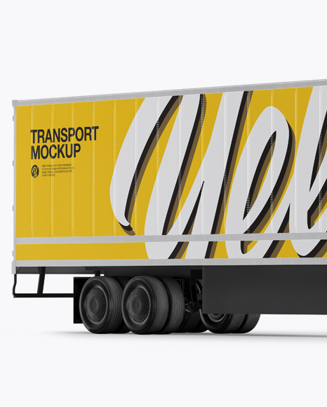 Download Electric Semi Trailer Mockup Half Side View In Vehicle Mockups On Yellow Images Object Mockups PSD Mockup Templates