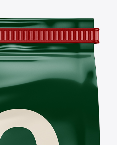 Glossy Coffee Bag With Tin-Tie Mockup