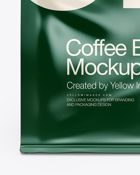 Download Glossy Coffee Bag With Tin Tie Mockup In Bag Sack Mockups On Yellow Images Object Mockups PSD Mockup Templates