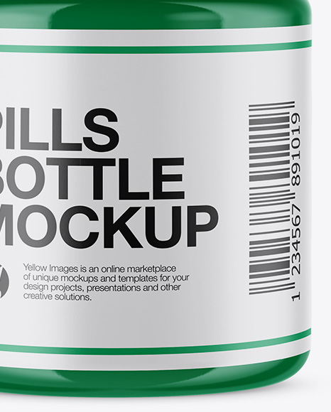 Glossy Pills Bottle Mockup PSD #1