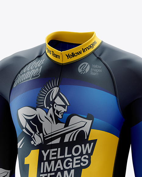 Men's Cycling Skinsuit LS mockup (Half Side View) in ...