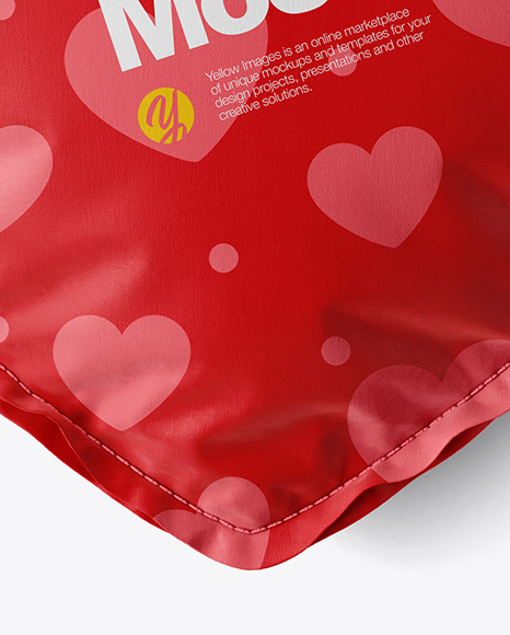 Heart Pillow Mockup   Top View PSD #2