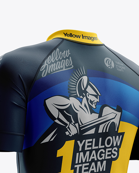 Men's Cycling Skinsuit mockup (Back Half Side View) in ...