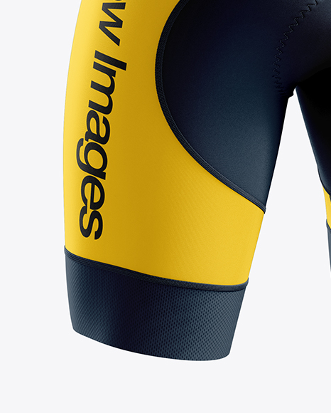 Men S Cycling Skinsuit Mockup Back Half Side View In Apparel Mockups On Yellow Images Object Mockups