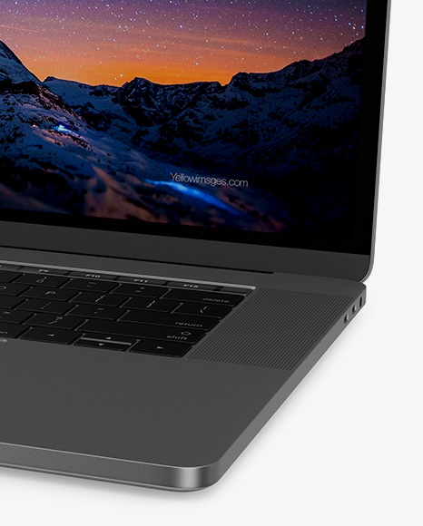 Macbook Pro Mockup - Half Side View (High-Angle Shot)