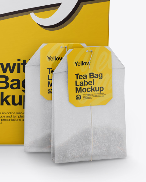 Download Box With Two Tea Bags Mockup Front View High Angle Shot In Box Mockups On Yellow Images Object Mockups Yellowimages Mockups