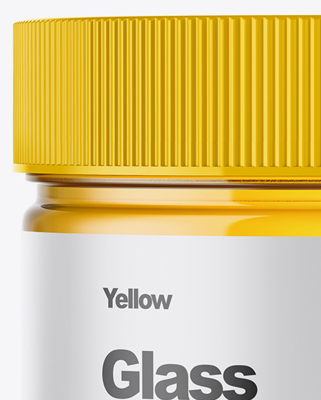 Clear Glass Honey Jar Mockup PSD #2