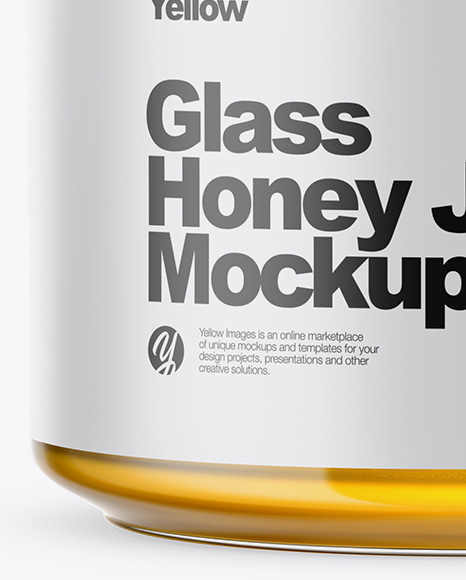 Clear Glass Honey Jar Mockup In Jar Mockups On Yellow Images Object Mockups