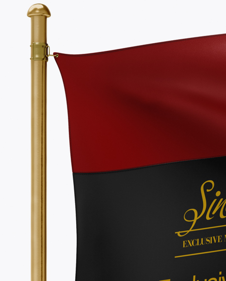 Flag Mockup   Half Side View PSD #3