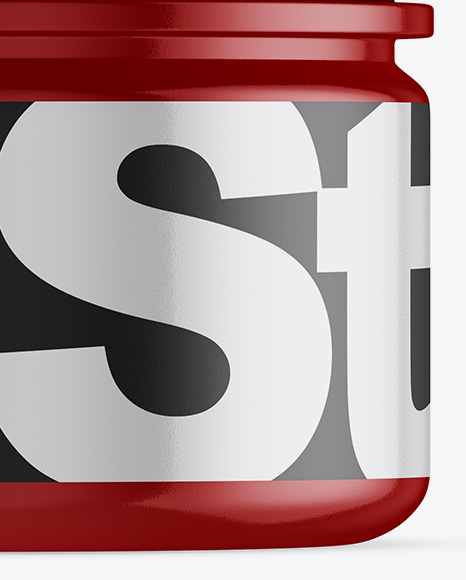 Glossy Jar Mockup   Front View PSD #1