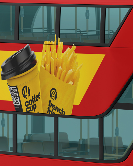 London Bus Mockup   Half Side View PSD #6