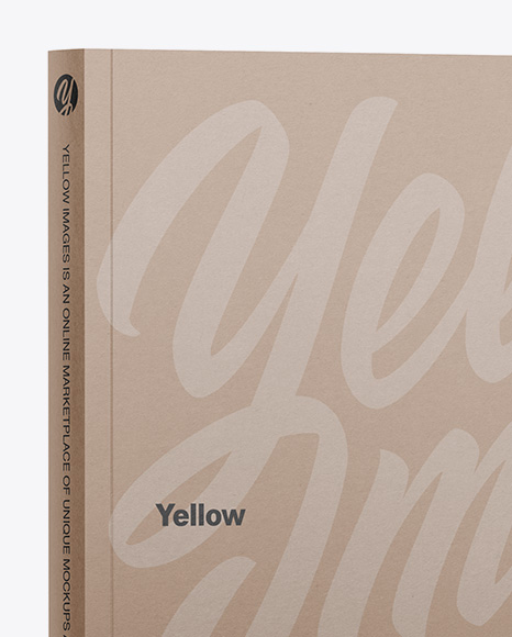 4 Kraft Softcover Books Mockup - Half Side View