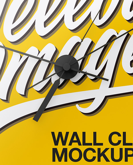 Download Wall Clock Mockup Front View In Object Mockups On Yellow Images Object Mockups PSD Mockup Templates