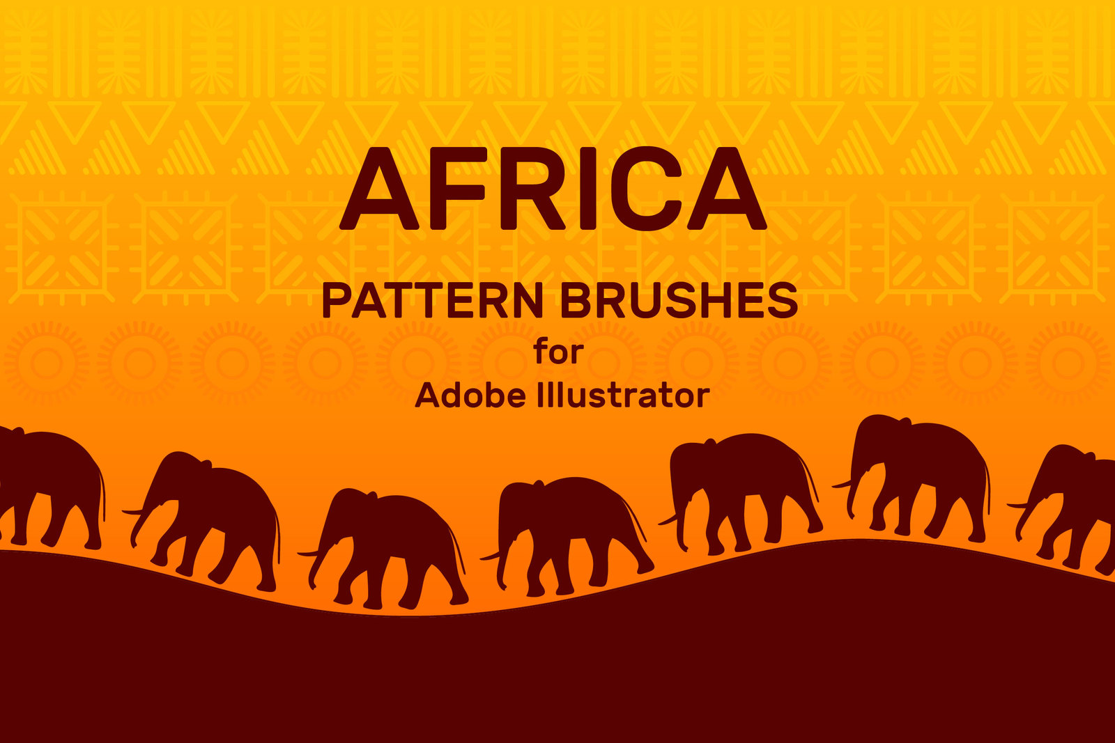 Pattern Brushes For Illustrator In Brushes On Yellow Images Creative Store