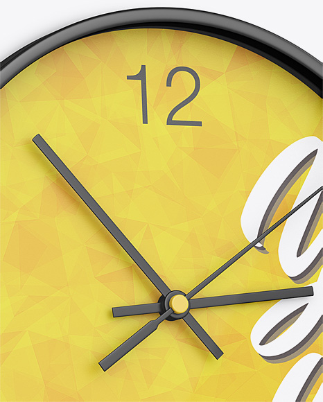 Download Round Wall Clock Mockup Half Side View In Object Mockups On Yellow Images Object Mockups PSD Mockup Templates