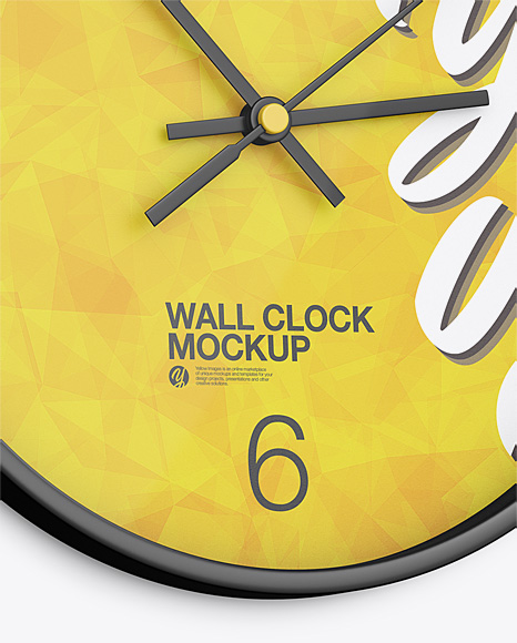 Download Round Wall Clock Mockup Half Side View In Object Mockups On Yellow Images Object Mockups PSD Mockup Templates