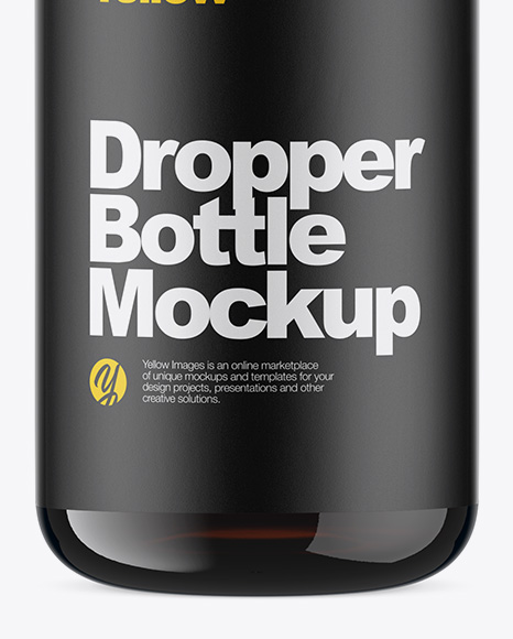 Amber Glass Dropper Bottle Mockup PSD #1