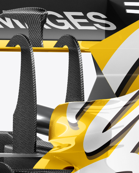 Formula-1 2018 Mockup - Halfside View on Yellow Images Object Mockups