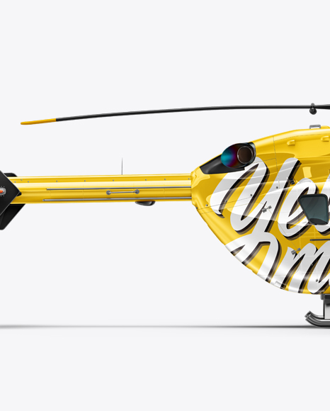 Download Helicopter Mockup Side View In Vehicle Mockups On Yellow Images Object Mockups PSD Mockup Templates