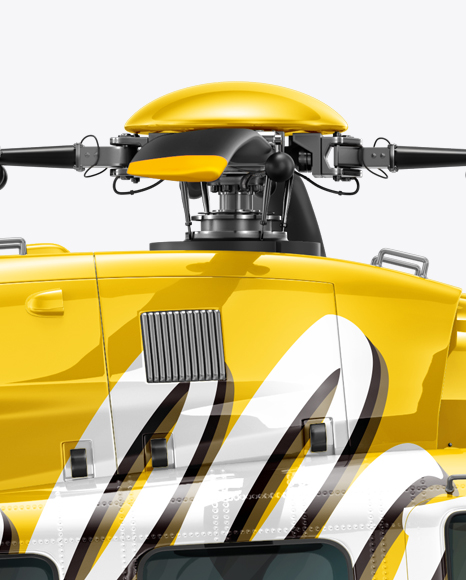 Download Helicopter Mockup Side View In Vehicle Mockups On Yellow Images Object Mockups PSD Mockup Templates