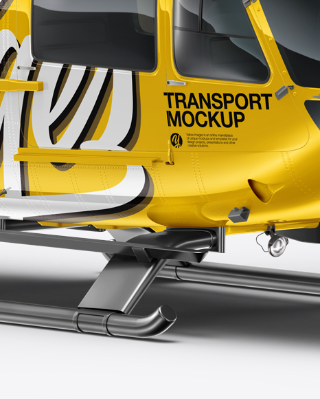 Download Helicopter Mockup Right Half Side View In Vehicle Mockups On Yellow Images Object Mockups PSD Mockup Templates