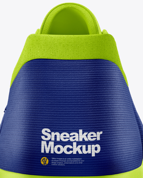 Sneaker Mockup Back View In Apparel Mockups On Yellow Images Object Mockups