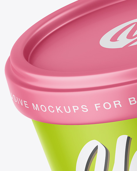 Two Matte Ice Cream Cups Mockup PSD #2