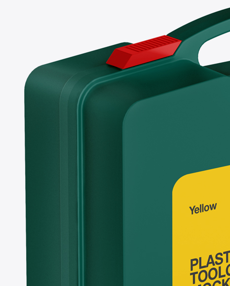 Textured Plastic Toolcase Mockup Half Side View In Object Mockups On Yellow Images Object Mockups