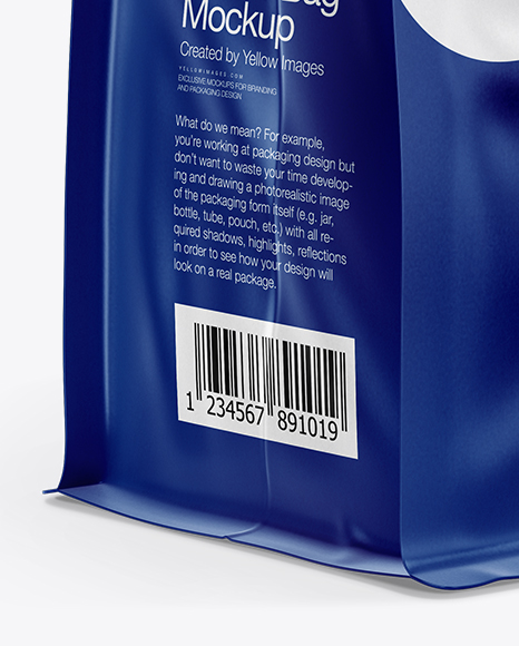 Matte Coffee Bag With Tin Tie Mockup Half Side View In Bag Sack Mockups On Yellow Images Object Mockups