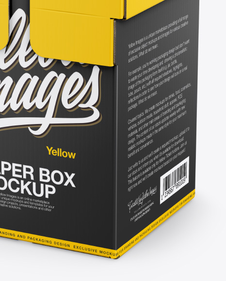 Paper Box Half Side View (High-Angle Shot) Mockup