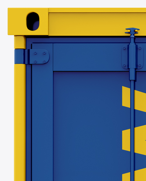 Download 40F Shipping Container Mockup - Front View in Object Mockups on Yellow Images Object Mockups