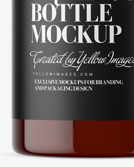 Amber Liquid Soap Bottle with Pump Mockup PSD #1