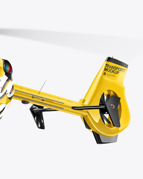 Download Flying Helicopter Mockup Half Side View In Vehicle Mockups On Yellow Images Object Mockups PSD Mockup Templates