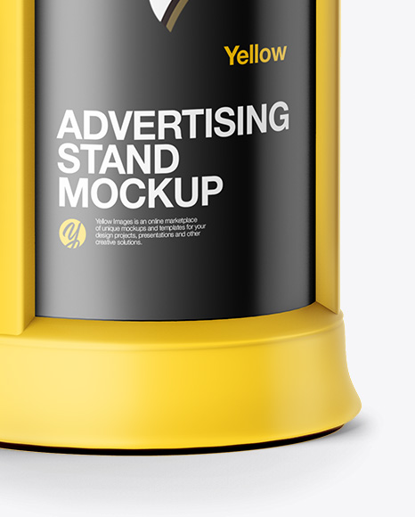 Round Matte Street Advertising Column Mockup- Half Side View