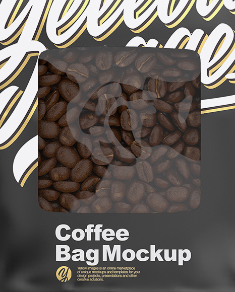 Coffee Bag Mockup Front View In Bag Sack Mockups On Yellow Images Object Mockups