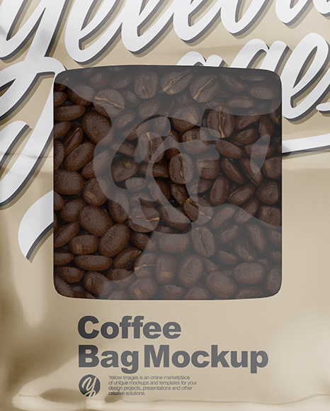 Metallic Coffee Bag Mockup   Front View PSD #2