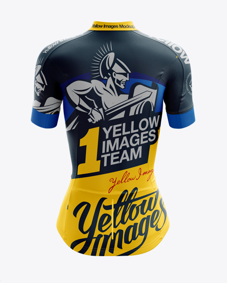 Women S Cycling Jersey Mockup Back View In Apparel Mockups On Yellow Images Object Mockups