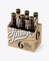 Download Kraft Paper 6 Pack Amber Bottle Carrier Mockup - 3/4 View ... Yellowimages Mockups
