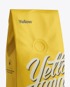 Download 250g Coffee Bag With Valve Mockup - Half-Turned View in Bag & Sack Mockups on Yellow Images ...